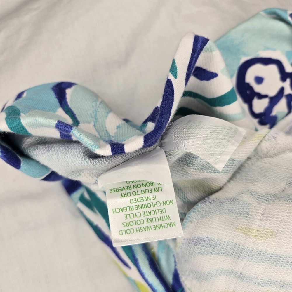 Lilly Pulitzer Jacket Blue Green Palm Leaves Full Zip Popover Jacket Size XXS - Picture 6 of 8